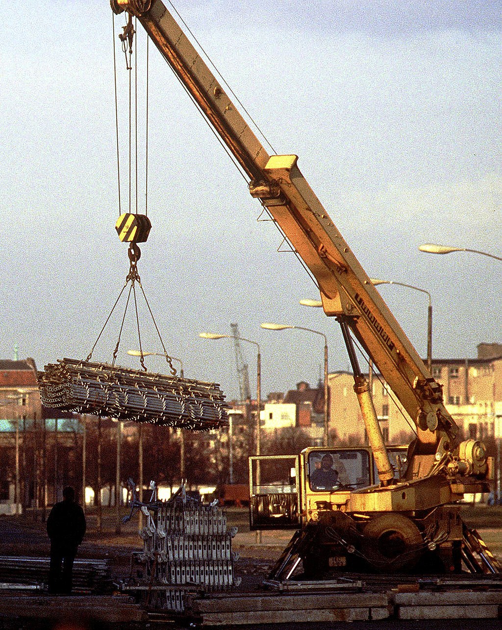 Crane in East Berlin in 1989