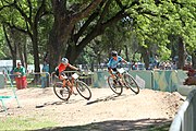 Deutsch: Radsport bei den Olympischen Jugendspielen 2018 Tag 10, 16. Oktober 2018 - Combined Criterium – XCC Rennen weiblich English: Cycling at the 2018 Summer Youth Olympics – Women's Combined Criterium – XCC Race on 16 October 2018.