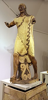 Apollo of Veii; c. 510 BC; painted terracotta; height: 1.81 m; National Etruscan Museum (Rome)