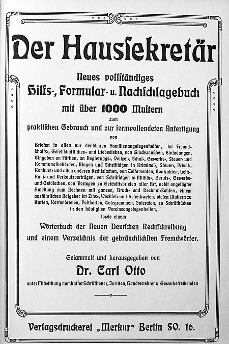 ไฟล์:Der Haussekretär Hrsg Carl Otto Berlin ca 1900 F Titelseiten 1.jpg