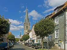 Detmold, Martin-Luther-Kirche im Straßenbild