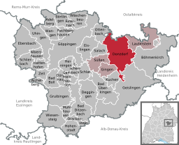 Läget för Donzdorf i Landkreis Göppingen