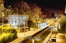 Night view of the S-Bahn station Dortmund Mollerbrucke HDR.jpg