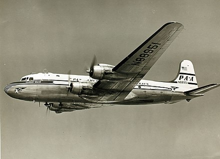 Pan American DC-4 in flight
