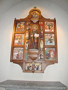 Statue of Saint Benedict in the church of the abbey.