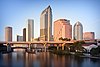 A view of downtown Tampa, Florida taken from the W Platt Street bridge.