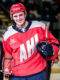 Batherson at the 2019 All-Star Game. Drake Batherson crop.jpg