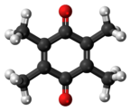 Bola-dan-stick model duroquinone molekul