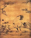 「花鳥図」（部分）　狩野永徳筆。京都聚光院方丈の襖絵の一部。