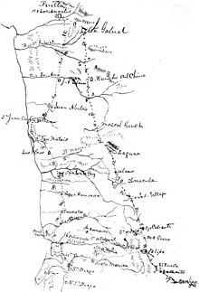 A map produced in 1850 El Camino 1850 Cave J Couts.jpg