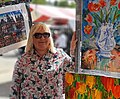 Elena Polyakova kunstenaar in Amstredam Nl-RU op het museum plein on de zomer 2020.jpg