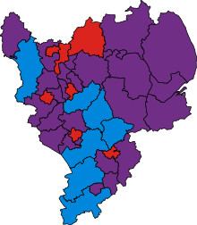 2014 results European Parliament election results, 2014 (East Midlands by council areas).svg