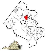 Localização de Viena em Fairfax County, Virginia