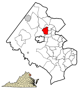 Fairfax County Virginia Incorporated and Unincorporated Areas Vienna highlighted.svg