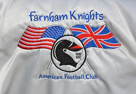 Cheerleader's jacket 2015 Farnham Knights jacket logo.jpg