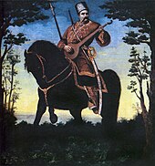 Cossack Mamay playing a kobza Fedir Stovbynenko - Kozak-bandyryst (1890).jpg