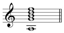 Fifteenth chord discussed by Marpurg as resulting from the addition of a ninth below a (dominant) seventh chord Play (help*info) Fifteenth chord from Marpurg on A.png