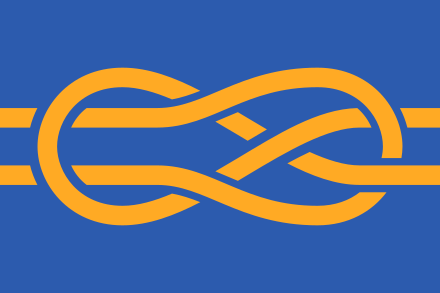 The flag of the International Federation of Vexillological Associations depicts a sheet bend.