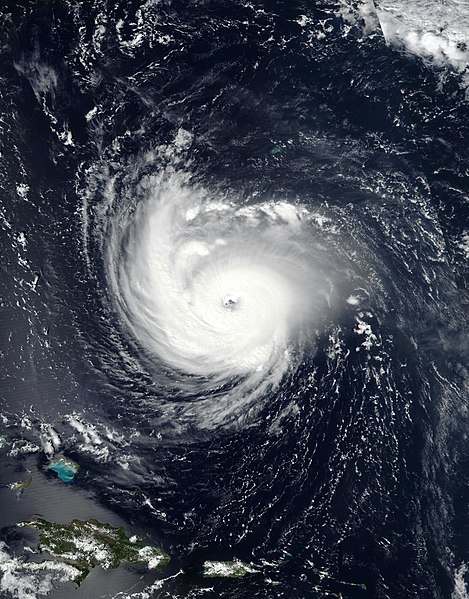 Florence at peak intensity south of Bermuda on September 11