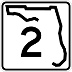 Florida State Road 2 road sign