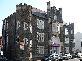 Lower Dock Street drill hall, Newport Grade II listed building in Newport City. Between Caroline Street and Cross Lane.