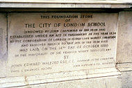 Foundation Stone of the City of London School Foundation Stone City of London School.jpg
