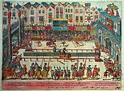 Dodelijke verwonding van Hendrik II tijdens een steekspel in 1559.