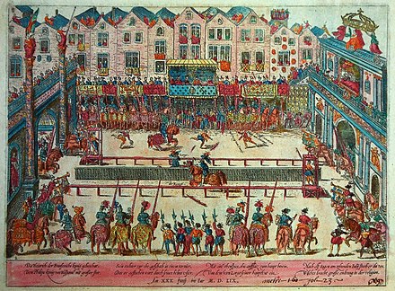 The fatal tournament between Henry II of France and Gabriel Montgomery (1559)