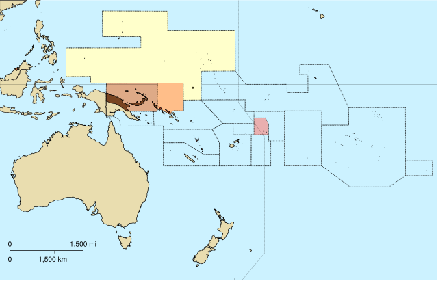 Saksan Samoan sijainti punaisella.