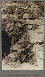 Thumbnail for File:Gharwalis lining a reserve trench in expectation of a German attack (1915) - India Office Official Record of the Great War (1921) - BL Photo 21-72.jpg