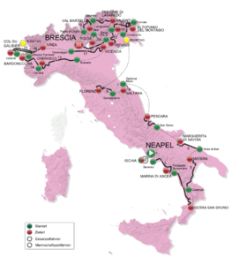 Mapa Giro d'Italia 2013