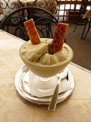 <span class="mw-page-title-main">Pistachio ice cream</span> Ice cream flavor made with pistachio nuts or flavoring