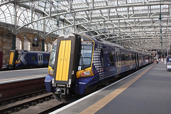 ScotRail's Class 380 at Glasgow Central.