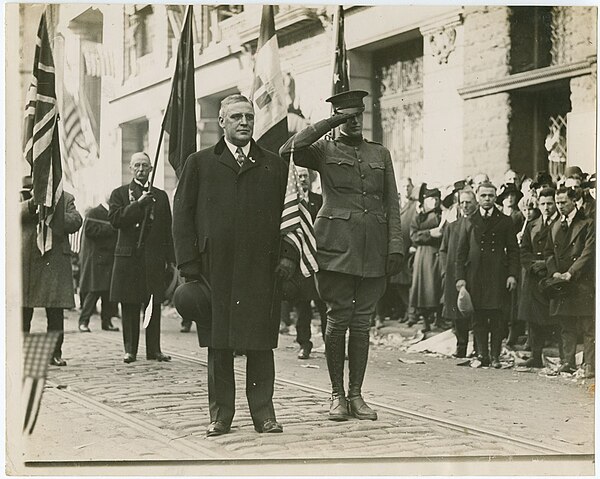 Willim Cameron Sproul and son Jack in Armistice Day parade, November 11, 1918