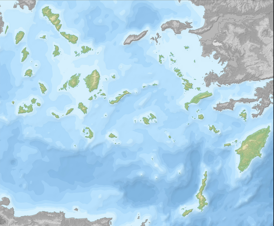 South Aegean topographic map