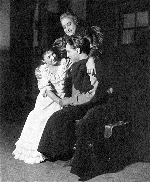 June Walker (Laurey Williams), Helen Westley (Aunt Eller Murphy) and Tone (Curly McClain) in the original Broadway production of Green Grow the Lilacs