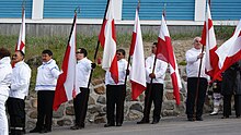 Greenland's National Day celebrations in Sisimiut, Greenland, on the 21st of June 2010, the first anniversary of the Self Rule. This day is also celebrated in Denmark by Greenlandic and Danish people alike. Greenland-national-day-celebrations-sisimiut.jpg