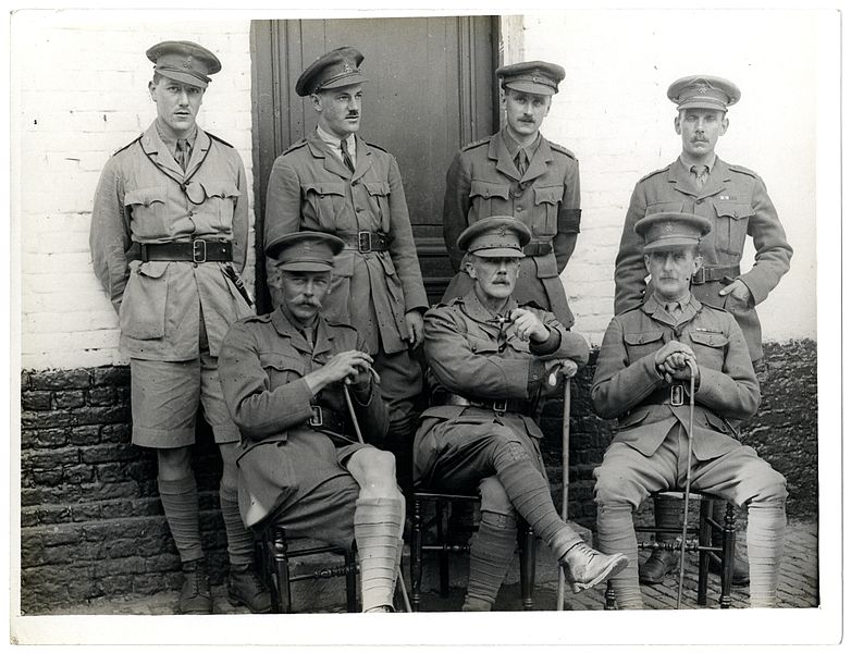 File:Group of officers 2-3rd Gurkhas at their headquarters in a French farmhouse (Le Sart). Photographer- H. D. Girdwood. (13875846705).jpg