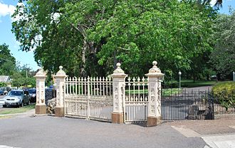 The gates to the Hamilton Botanical Gardens Hamilton Botanic Garden Gates.JPG