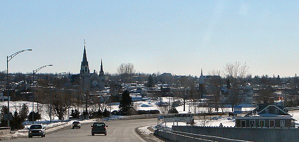 Skyline of Hawkesbury as seen from the Long-Sault Bridge.