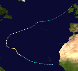 Parcours de l'ouragan Helene