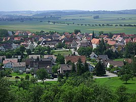 Blick vom Waldrand des Rammert auf Hemmendorf