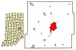 Lage des neuen Schlosses in Henry County, Indiana.