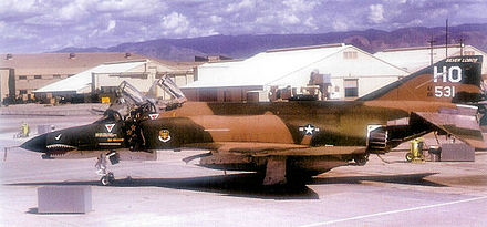 McDonnell Douglas F-4E-41-MC Phantom II AF Serial No. 68-0531 of the 49th FW. This aircraft was brought out of AMARC storage in 1997 as part of the USAF 50th Anniversary and repainted in a Southeast Asia camouflage motif. It is still on the rolls of AMARC as of 2008.