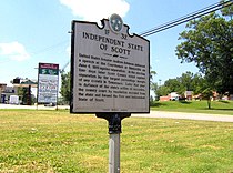 THC marker along TN-63 recalling the Independent State of Scott Huntsville-scott-sign-tn1.jpg