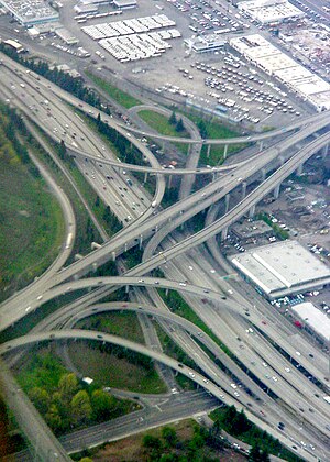 I-90 and I-5 cloverleaf seattle washington.jpg