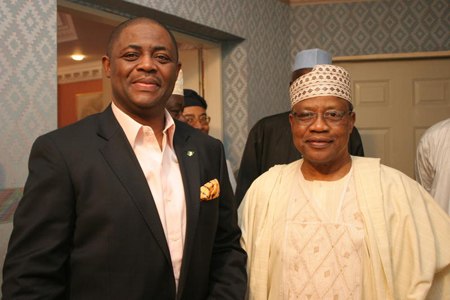 Babangida (right) with Femi Fani-Kayode (left) in Lagos (2010)