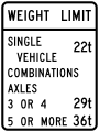 Illinois: maxweight:hgv=22 st maxweight:hgv:conditional=29 st @ (axle=3 and trailer); 29 st @ (axle=4 and trailer); 36 st @ (axle>=5 and trailer) maxweight:hgv_articulated:conditional=29 st @ (axle=3 or axle=4); 36 st @ (axle>=5) (especifica la unidad como toneladas cortas)
