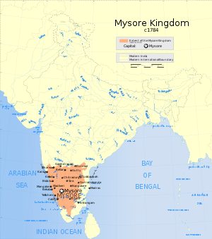 Indian Mysore Kingdom 1784 map.svg
