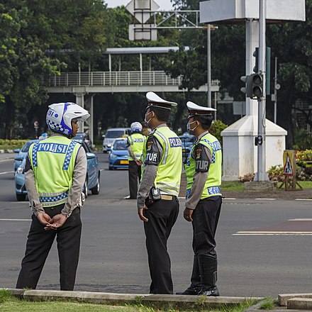 Traffic police in Jakarta